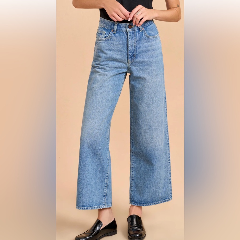 La Ligne Izzie High-Rise Cropped Wide-Leg Jean